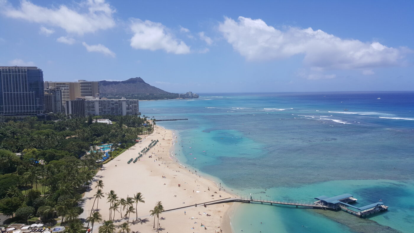 Landscape of Waikiki Beach to Diamond Head